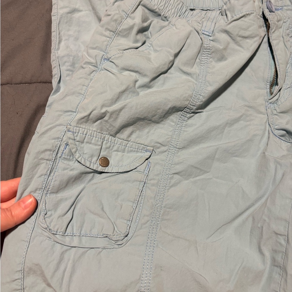BDG Light Blue Elastic Waist Cargo Pants Womens Size Large - Picture 4 of 9